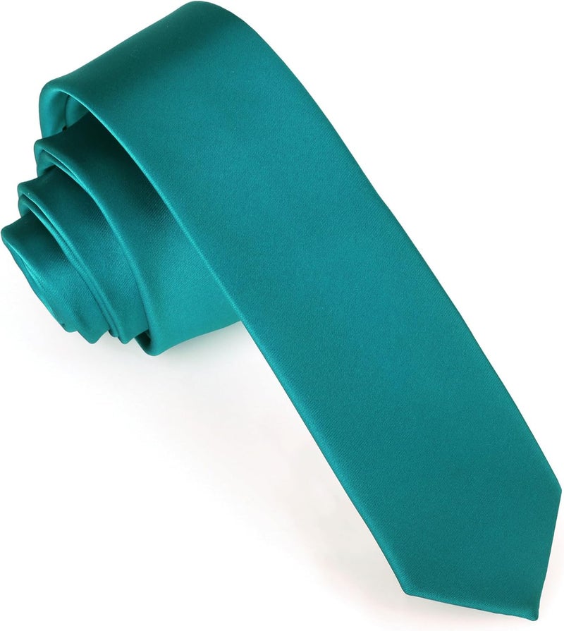 DR ANISON Skinny Tie Men Women 2" (5CM) Slim Necktie Solid Thin Ties Formal - Image 1